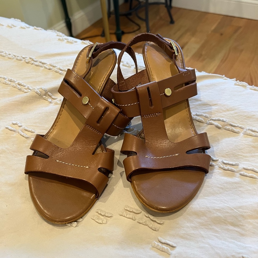 Brown summer wedges